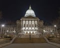 Wisconsin state capitol building at night in Madison, WI Royalty Free Stock Photo