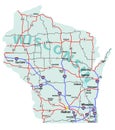 Wisconsin State Interstate Map