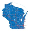 Wisconsin state political map