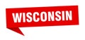 Wisconsin sticker. Wisconsin signpost pointer sign.