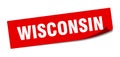 Wisconsin sticker. Wisconsin square peeler sign.