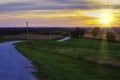Wisconsin sunset over the ridges and valleys Royalty Free Stock Photo
