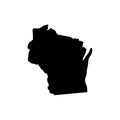Wisconsin - US state. Territory in black color. Vector illustration. EPS 10