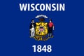 Wisconsin vector flag. Vector illustration. United States of America Royalty Free Stock Photo