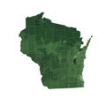 Wisconsin Vector Map Realistic Landsat Satellite Style Illustration Royalty Free Stock Photo