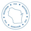 Wisconsin vector map sticker.