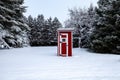 Wisconsin warming hut for children waiting for the bus Royalty Free Stock Photo