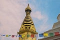 Wisdom eyes of Buddha in Swayambhunath Stupa Royalty Free Stock Photo