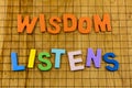 Wisdom listens god elderly senior people teaching education Royalty Free Stock Photo