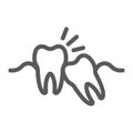 Wisdom teeth line icon, stomatology Royalty Free Stock Photo