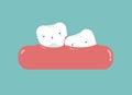 Wisdom tooth cartoon, dental concept Royalty Free Stock Photo