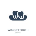 wisdom tooth icon in trendy design style. wisdom tooth icon isolated on white background. wisdom tooth vector icon simple and Royalty Free Stock Photo