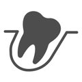 Wisdom tooth solid icon. Malocclusion problem, crooked teeth symbol, glyph style pictogram on white background
