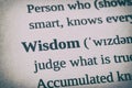 Wisdom word concept.