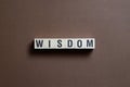Wisdom word concept on cubes Royalty Free Stock Photo