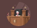 Wise judge in chair at workplace