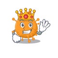 A Wise King of anaplasma mascot design style with gold crown