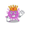 A Wise King of avian coronavirus mascot design style Royalty Free Stock Photo