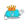 A Wise King of bacteria prokaryote mascot design style