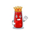 A Wise King of bloody mary cocktail mascot design style with gold crown