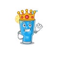 A Wise King of blue lagoon cocktail mascot design style with gold crown