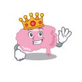 A Wise King of brain mascot design style with gold crown