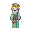 Wise king with crown manger nativity, merry christmas Royalty Free Stock Photo