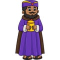 Wise King Holding Frankincense Cartoon Clipart