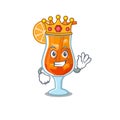 A Wise King of mai tai cocktail mascot design style with gold crown