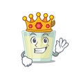 A Wise King of martini cocktail mascot design style with gold crown