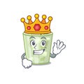 A Wise King of mojito lemon cocktail mascot design style with gold crown