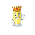 A Wise King of pina colada cocktail mascot design style with gold crown