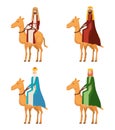 Wise kings in camels manger characters