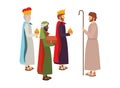 Wise kings with saint joseph manger characters
