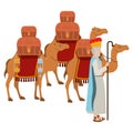 Wise man with camels manger character