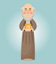 Wise man cartoon with gift design Royalty Free Stock Photo