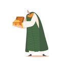 Wise Man Magus Caspar, Robed Character Holding Gift Of Gold With Kind Facial Expression Conveying Sense Of Peacefulness Royalty Free Stock Photo