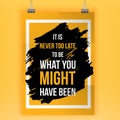 Wise massage about selfesteem. Vector motivation quote. Grunge poster. Typographic wisdom card for print, wall poster