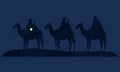 wise men in camels silhouettes