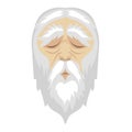 A wise, old cartoon man with and a long white beard. Royalty Free Stock Photo