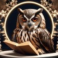 A wise old owl reading a book of New Years resolutions to a circle of eager young owlets2
