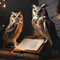 A wise old owl reading a book of New Years resolutions to a circle of eager young owlets1