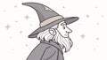 Wise Old Wizard Character with Pointed Hat Magic, vector design Generative AI Royalty Free Stock Photo