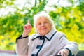 Wise old woman came up with a good idea Royalty Free Stock Photo