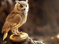 A wise owl atop a Bitcoin illuminating the path to wise blockchain investments Royalty Free Stock Photo
