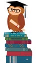 Wise owl and books