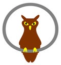 Wise Owl Cartoon Logo - Vector Illustration