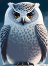 Wise Owl Perched on a Iceburg - Vector Illustration