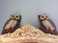 Wise owls message board gray background vintage owl decor