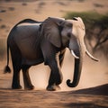 A wise and weathered elephant poses for its portrait, its tusks standing out against wrinkled skin2